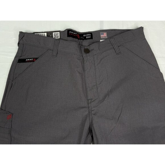 NWT Ariat FR M4 Relaxed Duralight Ripstop Bootcut Pant Gray Men’s 34x34 - Picture 2 of 15